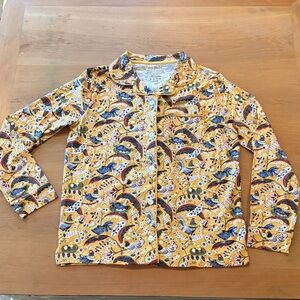 Vera Bradley Women’s XS Gold Rooster Chicken button front pajama top shirt new
